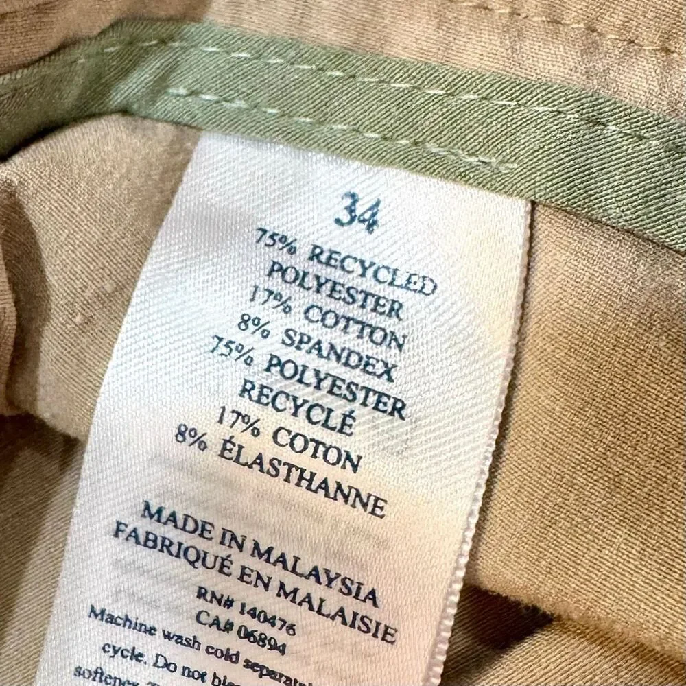 Faherty All Day Hybrid Shorts. Tan. Size 34.